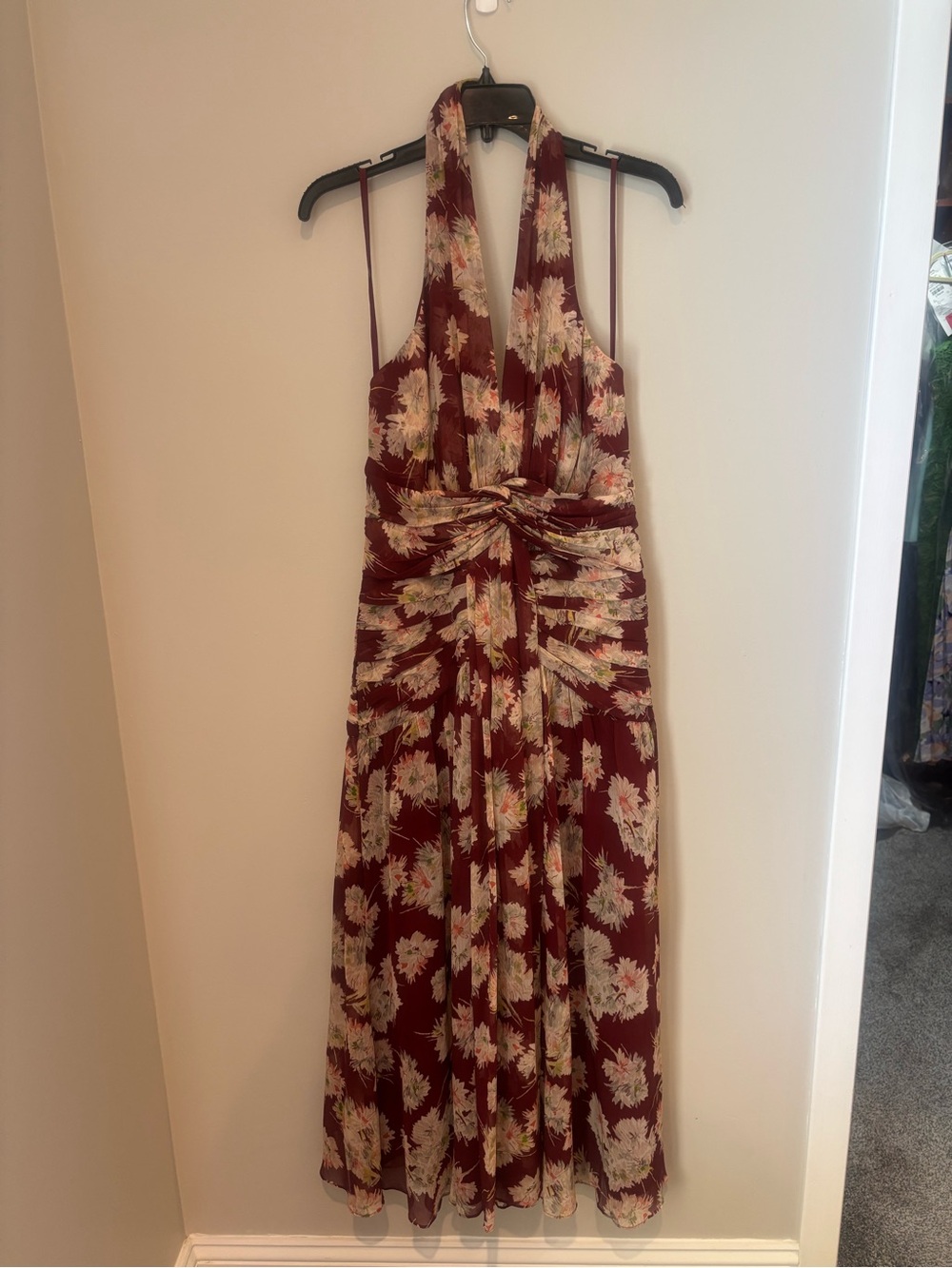 Cinq à Sept Mae Bouquet Jelica Floral Halter Midi Dress — Size 8 — Retail $495!